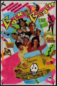 2z075 BACK TO THE BEACH 1sh '87 Avalon & Funicello w/Pee-Wee Herman, rocker Stevie Ray Vaughan!