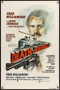 2z191 DEATH JOURNEY 1sh '75 Fred Williamson, cool train and gun artwork design!