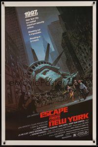 2z250 ESCAPE FROM NEW YORK 1sh '81 John Carpenter, art of decapitated Lady Liberty by Barry E. Jackson!