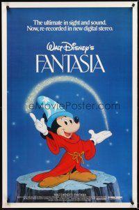 2z264 FANTASIA 1sh R82 great image of Mickey Mouse & others, Disney musical cartoon classic!