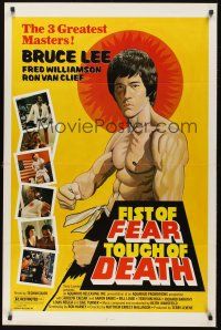 2z276 FIST OF FEAR TOUCH OF DEATH 1sh '80 artwork of Bruce Lee, + Fred Williamson, Ron Van Clief!