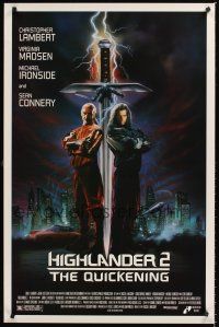 2z351 HIGHLANDER 2 1sh '91 great artwork of immortals Christopher Lambert & Sean Connery!