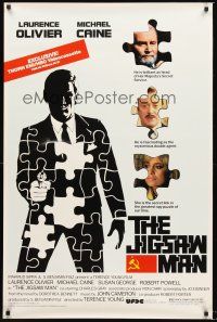 2z390 JIGSAW MAN video 1sh '83 Laurence Olivier, Michael Caine, Susan George, cool art of spy!