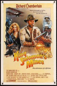 2z406 KING SOLOMON'S MINES int'l 1sh '85 J.D. artwork of adventurer Richard Chamberlain, Sharon Stone!