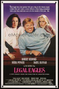 2z428 LEGAL EAGLES 1sh '86 Robert Redford, Daryl Hannah, Debra Winger, directed by Ivan Reitman!