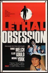 2z432 LETHAL OBSESSION video 1sh '88 directed by Peter Patzack, Elliott Gould & Michael York!
