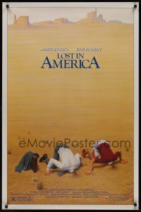2z450 LOST IN AMERICA 1sh '85 great Lettick art of Albert Brooks & Julie Hagerty w/heads in sand!