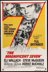 2z473 MAGNIFICENT SEVEN int'l 1sh R80s Yul Brynner, Steve McQueen, John Sturges' 7 Samurai western!