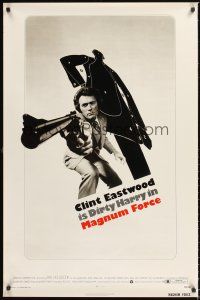 2z474 MAGNUM FORCE 1sh '73 Clint Eastwood is Dirty Harry pointing his huge gun!