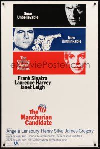 2z480 MANCHURIAN CANDIDATE 1sh R88 Frank Sinatra, Leigh, Harvey, directed by Frankenheimer!