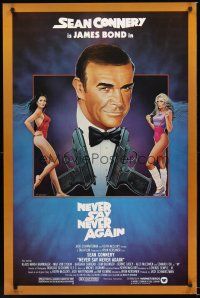 2z550 NEVER SAY NEVER AGAIN 1sh '83 art of Sean Connery as James Bond 007 by R. Obrero!