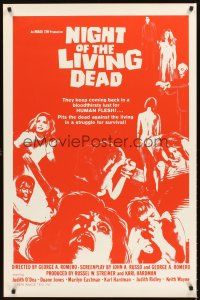 2z554 NIGHT OF THE LIVING DEAD 1sh R78 George Romero zombie classic, they lust for human flesh!