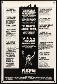 2z593 PLATOON reviews 1sh '86 Oliver Stone, Tom Berenger, Willem Dafoe, Vietnam War!