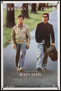 2z620 RAIN MAN 1sh '88 Tom Cruise & autistic Dustin Hoffman, directed by Barry Levinson!