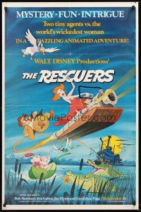 2z634 RESCUERS 1sh '77 Disney mouse mystery adventure cartoon from the depths of Devil's Bayou!
