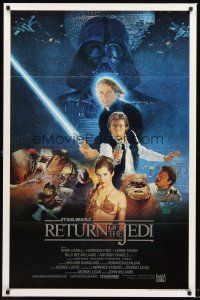 2z640 RETURN OF THE JEDI style B int'l 1sh '83 George Lucas classic, Harrison Ford, Sano art!