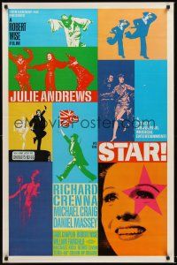 2z723 STAR 1sh '68 Julie Andrews, Robert Wise, Richard Crenna, Daniel Massey, cool artwork!