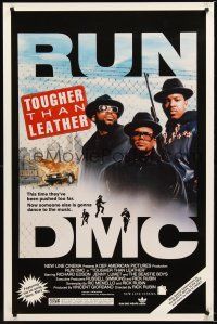 2z789 TOUGHER THAN LEATHER int'l 1sh '88 great image of Run DMC, Darryl McDaniels, Jam Master Jay!