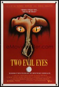 2z804 TWO EVIL EYES 1sh '90 Dario Argento & George Romero's Due occhi diabolici, creepy horror art
