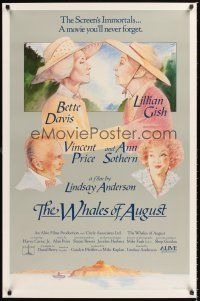 2z842 WHALES OF AUGUST 1sh '87 art of Bette Davis, Lillian Gish, Ann Sothern & Vincent Price!