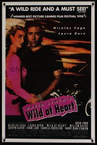 2z847 WILD AT HEART 1sh '90 David Lynch, Nicolas Cage & Laura Dern, a wild ride!