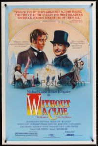 2z850 WITHOUT A CLUE 1sh '88 great artwork of Michael Caine & Ben Kingsley all dressed up!