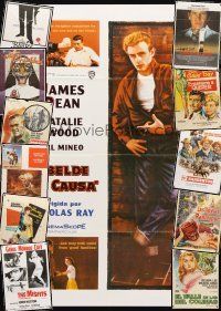 3a020 LOT OF 26 FOLDED SPANISH POSTERS '70s-80s Rebel Without a Cause R70s, Misfits R70s & more!
