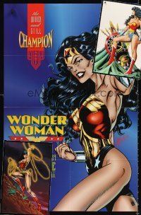 3a058 LOT OF 3 FORMERLY FOLDED SPECIAL WONDER WOMAN COMIC POSTERS '90s cool artwork!