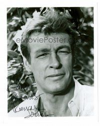 3a342 RUSSELL JOHNSON signed 8x10 REPRO still '90s great head & shoulders c/u of the Professor!