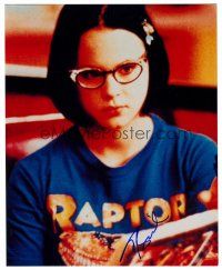 3a347 THORA BIRCH signed color 8x10 REPRO still '03 close up wearing great glasses & T-shirt!