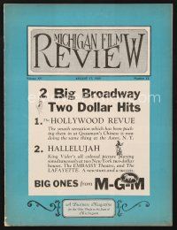 3a102 MICHIGAN FILM REVIEW exhibitor magazine August 17, 1929 Hallelujah, The Hollywood Revue!