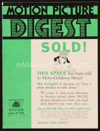 3a104 MOTION PICTURE DIGEST exhibitor magazine January 21, 1932 Leo the Lion says MGM is best!