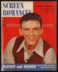 3a125 SCREEN ROMANCES magazine January 1944 great youthful portrait of Frank Sinatra!