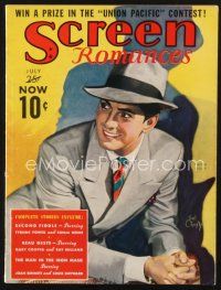 3a121 SCREEN ROMANCES magazine July 1939 art of Tyrone Power by Earl Christy!