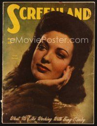3a140 SCREENLAND magazine March 1949 portrait of Linda Darnell, star of Letter to Three Wives!