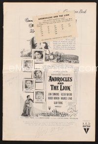 3a217 ANDROCLES & THE LION pressbook '52 Victor Mature, beautiful Jean Simmons!