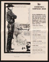 3a230 BRAVADOS pressbook '58 full-length cowboy Gregory Peck, sexy Joan Collins!