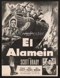 3a240 EL ALAMEIN pressbook '53 Scott Brady, Edward Ashley & troops in WWII, cool tank art!