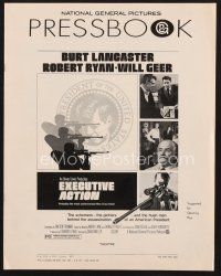 3a242 EXECUTIVE ACTION pressbook '73 Burt Lancaster, Robert Ryan, JFK assassination!