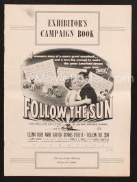 3a252 FOLLOW THE SUN pressbook '51 Glenn Ford in the story of Valerie and golfer Ben Hogan!