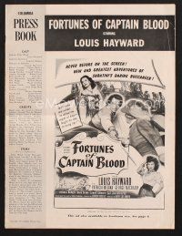 3a254 FORTUNES OF CAPTAIN BLOOD pressbook '50 swashbuckler Louis Hayward, sexy Patricia Medina