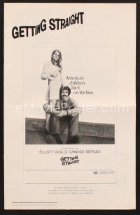 3a263 GETTING STRAIGHT pressbook '70 Candice Bergen & Elliott Gould lay it on the line!
