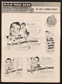 3a270 GREAT DIAMOND ROBBERY pressbook '53 Red Skelton & sexy Cara Williams!