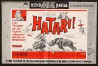 3a274 HATARI pressbook '62 Howard Hawks, great artwork images of John Wayne in Africa!