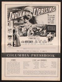 3a286 INDIAN UPRISING pressbook '51 Montgomery is leader of whites & Audrey Long, teacher of Reds!