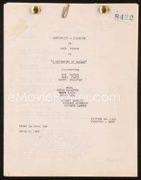 3a163 GATHERING OF EAGLES continuity & dialogue script April 5, 1963, screenplay by Robert Pirosh!