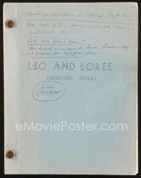 3a177 LEO & LOREE first draft script '80 screenplay by James Ritz, working title!