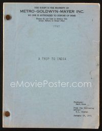 3a194 TRIP TO INDIA script January 29, 1971, unproduced screenplay by S.L. Strebel