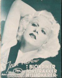 3a420 GIRL FROM MISSOURI Danish program '34 great different images of beautiful Jean Harlow!