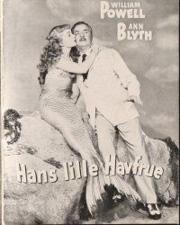 3a428 MR. PEABODY & THE MERMAID Danish program '48 different images of William Powell & Ann Blyth!